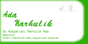 ada marhulik business card